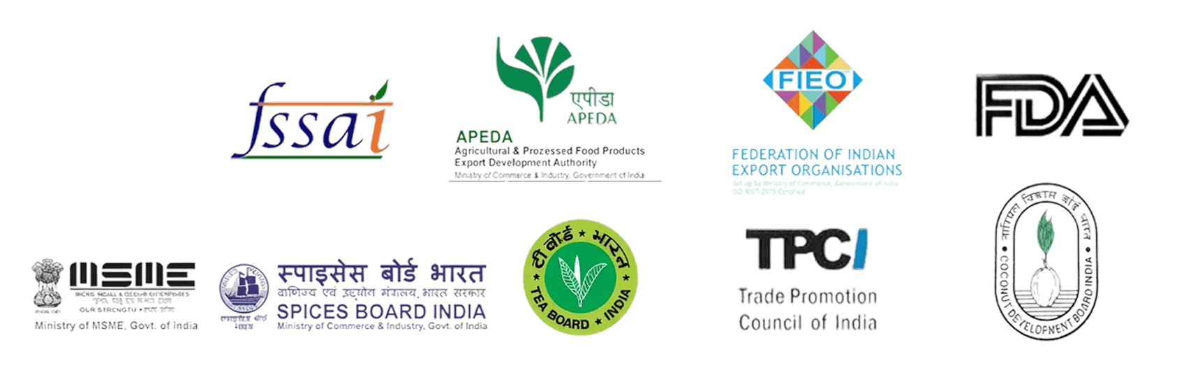 Government recognized export house certifications and associations